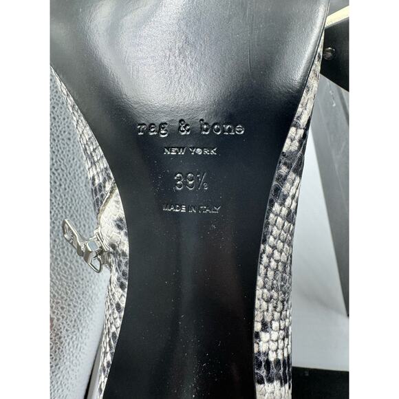 Rag  & Bone Beha Bone Black White Snakeskin Women's Size 9.5 NWB - Picture 7 of 11
